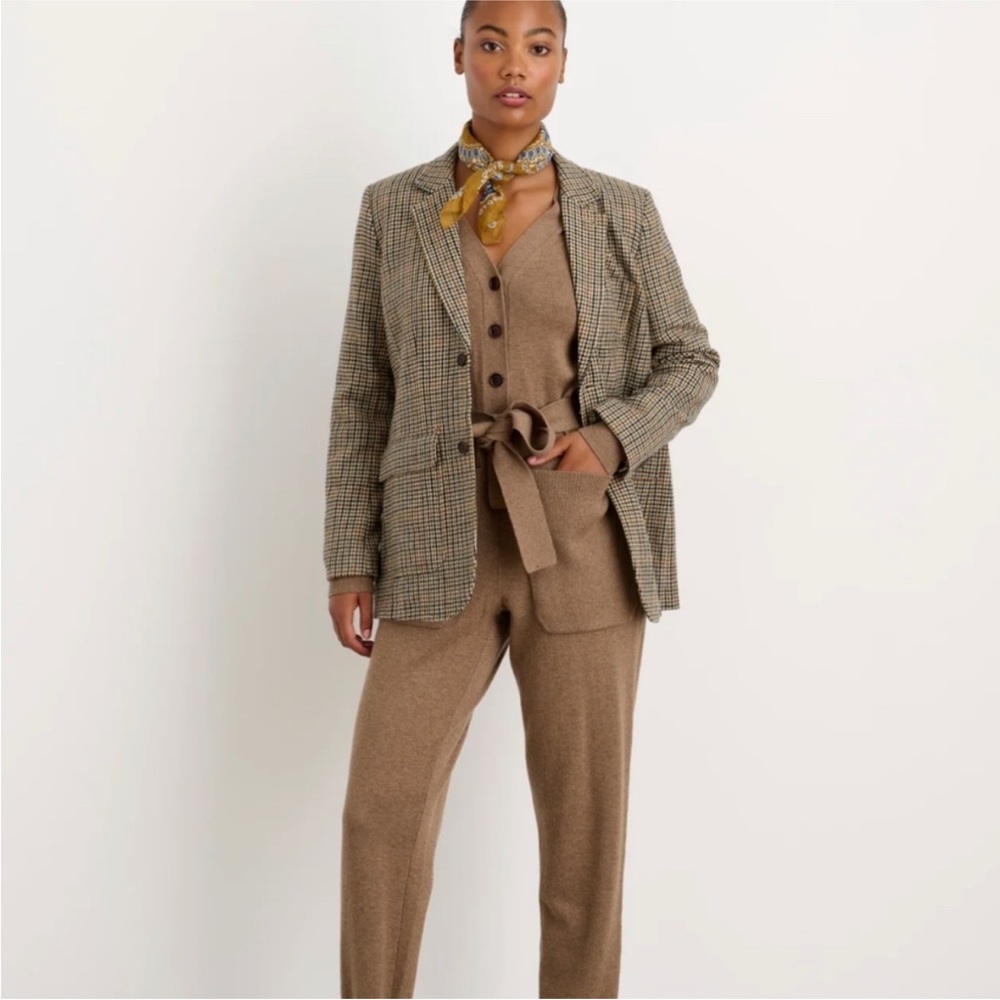 Camel brown Alex mill sweater jumpsuit (wool and cotton blend)